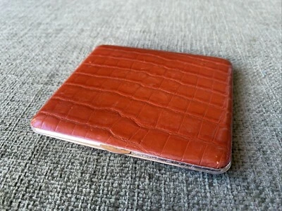 Vintage Colibri Cigarette Case-Faux Crocodile Leather-O75 - Image 1 of 4