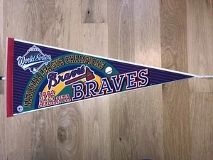Atlanta Braves 1992 National League Campions Baseball MLB Vintage Felt Pennant - Picture 1 of 4