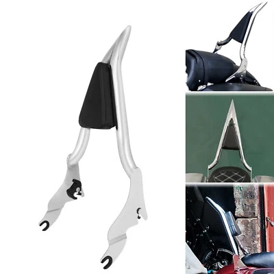 16" Chrome Passenger Backrest Sissy Bar For Harley Touring Road King Glide 09-25 Foto 1 de 4