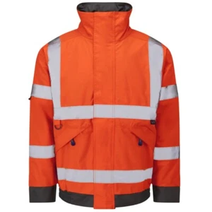 Leo CHIVENOR Warnschutz Bomberjacke wasserdicht gesteppt gefüttert orange #J01 - Bild 1 von 4