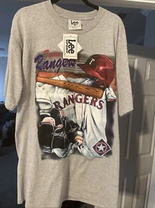 Vintage 90s 1997 Texas Rangers T Shirt Large MLB New With Tags USA made Lee - Picture 1 of 6