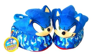 SONIC the HEDGEHOG by SEGA Plush Sock-Top Slippers Sizes 7-8, 9-10 or 11-12 NWT - Picture 1 of 2