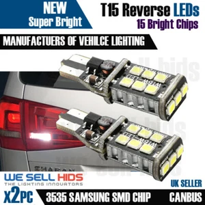 2 x T15 W16W 921 15 SMD 3535 CANBUS FEHLERFREI WEISS RÜCKWÄRTSBREMSE STOP HECK - Bild 1 von 1