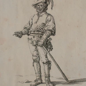 Deutscher Bauer um 1500 Tracht Männerbildnis Bussler nach Kolbe Holzstich 18 Jhd - Bild 1 von 4