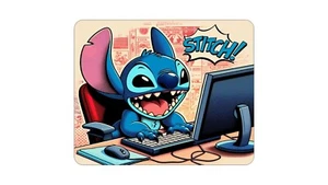 STITCH COMPUTER v1 Rectangle Mouse Mat Gaming Computer Mousemat Pad Disney Work - Afbeelding 1 van 2