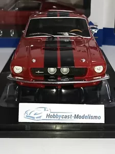 FORD MUSTANG SHELBY GT500 1967 ROJO/NEGRO RAYAS SOLIDO S1802909 1:18 - Imagen 1 de 13