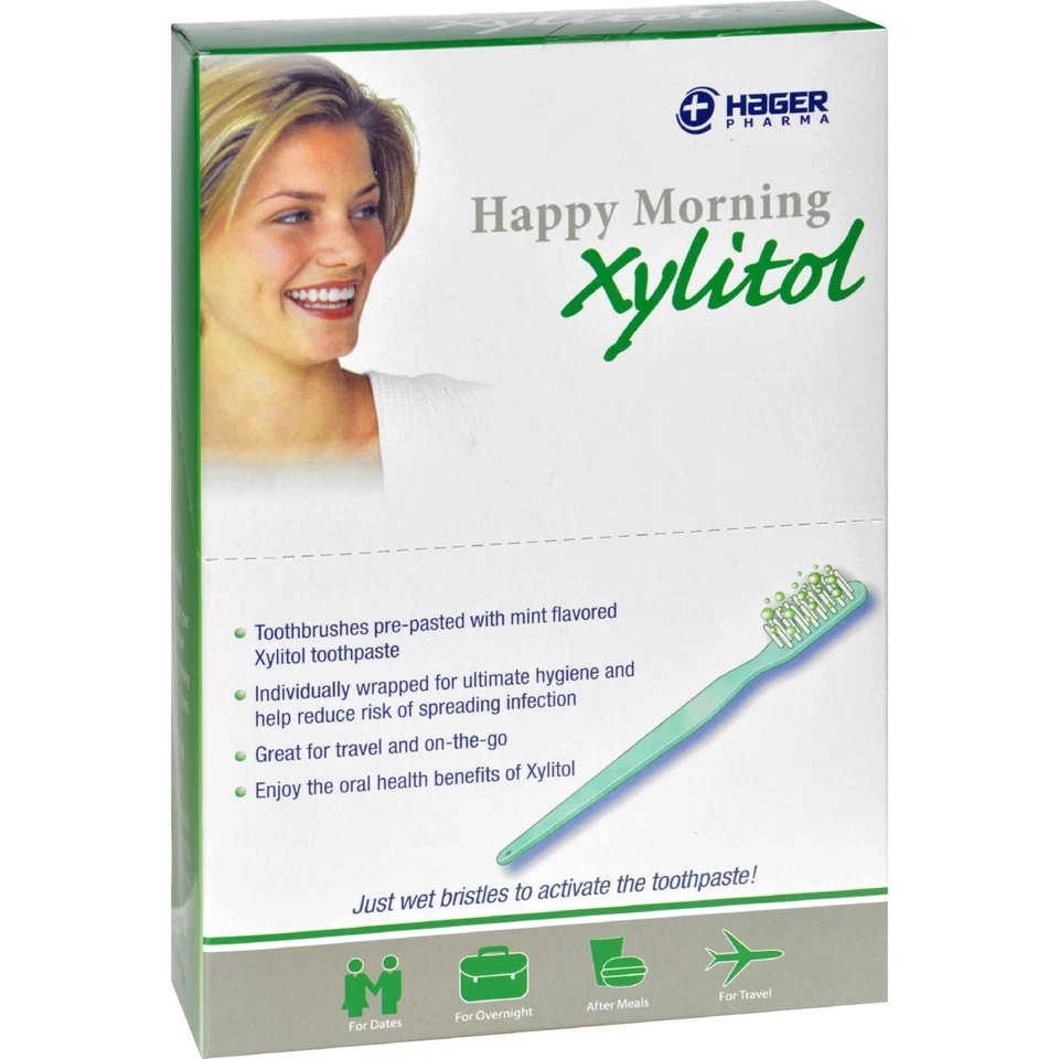 Hager Pharma Happy Morning Toothbrush With Xylitol 50 Count