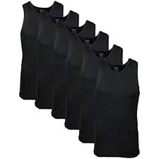 Gildan Men's A-shirts Tanks Multipack Black 6 Pack Medium