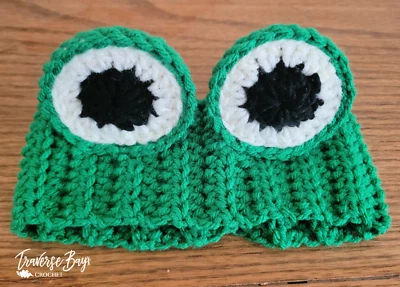 Crochet frog eyes headband baby-adult sizes PATTERN ONLY - Image 1 of 2