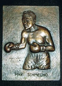 EXTREMELY RARE HEAVY 1930 BOXER MAX SCHMELING BRONZE ART boxing plaque ARTWORK - Picture 1 of 1