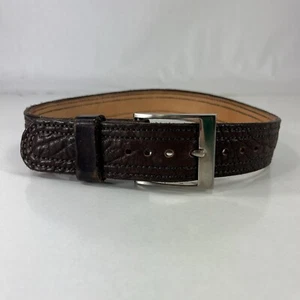 Stitched Brown Leather Belt - Youth/Kids Size 22 - Picture 1 of 6