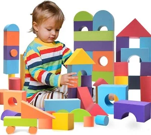 Set of 34 Large Foam Blocks for Toddlers - Stacking Soft Blocks for Kids with... - Picture 1 of 1