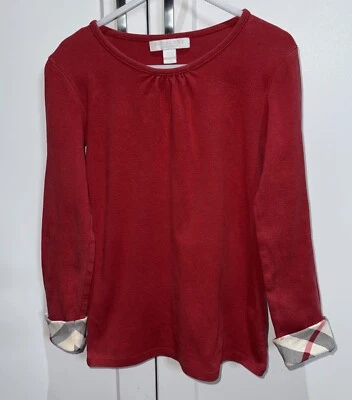 Auténtico top de manga larga de algodón Burberry para niñas - talla 8y Foto 1 de 4