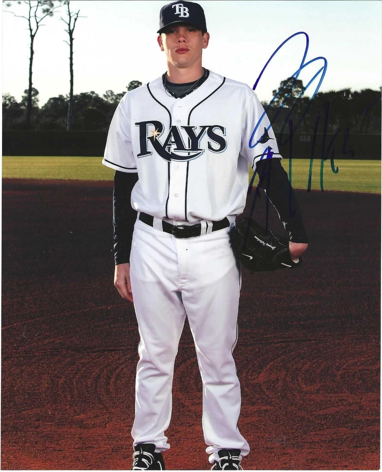 Firmado con autógrafo color 8 x 10 Jeremy Hellickson Tampa Bay Rays firma dura Foto 1 de 1