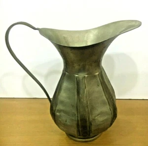 Vintage Copper Jug Metal Water Pitcher Decor Tone Trumpet 8" Weight 702 g India - Picture 1 of 12