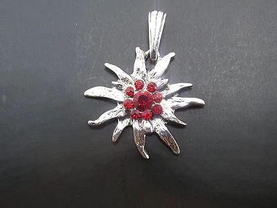 EDELWEISS NECKLACE WITH  AN 16" STERLING SILVER CHAIN - Image 1 of 3