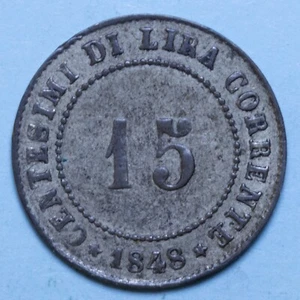 GOVERNO PROVVISORIO VENEZIA 15 CENTESIMI 1848 QBB MISTURA BILLON COIN - Imagen 1 de 2
