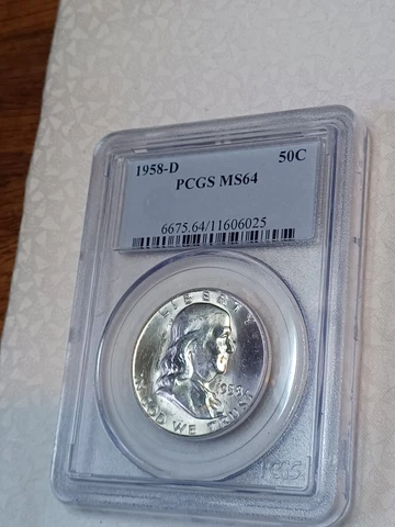 1958-D Franklin Half Dollar Certified PCGS MS-64 Nice Cover