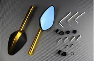 Pareja de Retrovisores Universales Izq Y Der de Aluminio / Plástico Dorado - Foto 1 di 3
