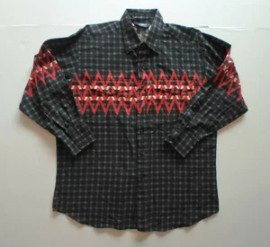 Vintage Brooks N Dunn Western Shirt Men's 17.5-35 Button Up Long Sleeve Aztec XL - Picture 1 of 7