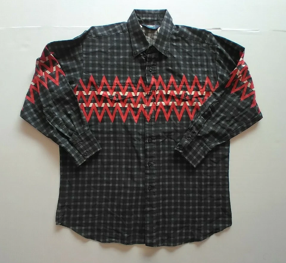 Vintage Brooks N Dunn Western Shirt Men's 17.5-35 Button Up Long Sleeve Aztec XL - Image 1 of 4
