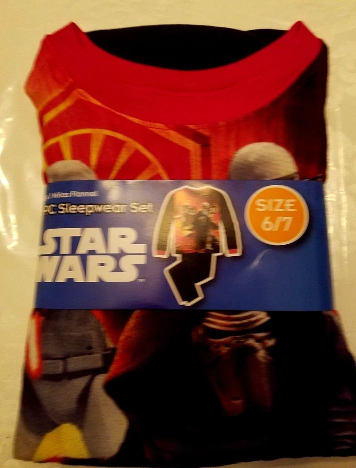 Newest New Boys Star Wars 2 piece Flannel Pajamas Sleepwear Set Size 6/7 Foto 1 de 1