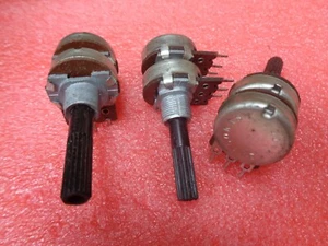 2 ollas potenciómetro doble (estéreo) husillo de 6 mm 6 pines audio vintage *2 por* - Imagen 1 de 3