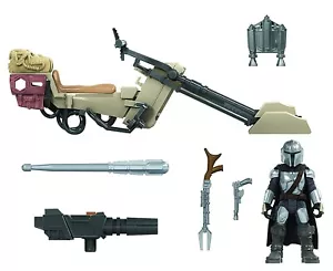 2020 Star Wars Mission Fleet Mandalorian Figure with Speeder Bike & Jetpack - Picture 1 of 1