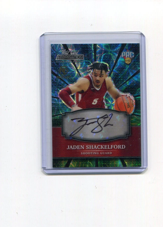 2021-22 Wild Card Alumination Holo Blue Green Jaden Shackelford Rookie Auto /35 - Image 1 of 1