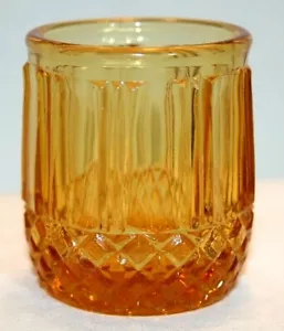Vintage Gold Diamond Cut Barrel Shape 2 1/2" Toothpick Holder - Picture 1 of 5
