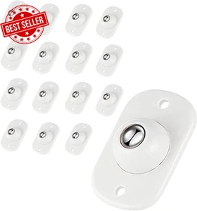 16PCS Self Adhesive Mini Swivel Caster Wheels, 360°Rotation Ball Caster, Stainle - Picture 1 of 12