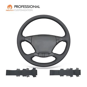 MEWANT Hand Sew Black Geniune Leather Steering Wheel Cover for Scania P G R T - Imagen 1 de 10