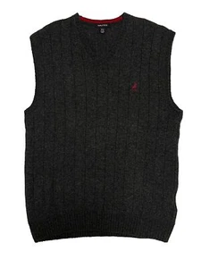 Nautica Men's XXL V-Neck Sweater Vest Gray Wool Nylon Spandex Vintage - Picture 1 of 5