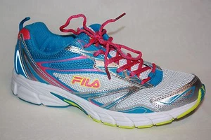 FILA 5SR21084-255 WHITE BLUE SILVER RUNNING WALKING ATHLETIC SHOES WOMENS SZ 10 - Picture 1 of 9