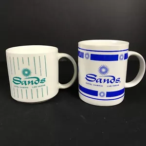 Retro Sands Hotel Casino Las Vegas 2 Coffee Mugs Closed 1996. Rat Pack VINTAGE - Picture 1 of 8