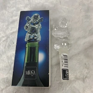New Mikasa Glass Angel with Accordion Wine Stopper Cherub Song Bottle Stopper - Picture 1 of 5