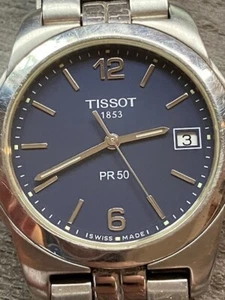 Tissot pr 50 blue face . Steel watch , Water resistant . Needs new Battery - Picture 1 of 3