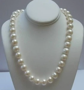 AAA+ ELEGANT 11-12 MM WHITE AKOYA PEARL NECKLACE 18" - Picture 1 of 1