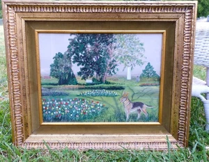 Primitive Folk Art Framed Landscape Painting of Arlington, Virginia/WashingtonDC - Picture 1 of 16