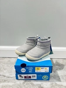Stride Rite 360 BIANCA Gray Fashion Fringe Boots 5 M Toddler Comfy Walking Shoes - Picture 1 of 4