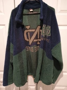 Giacca Cappotto Pile Vintage Notre Dame Fighting Irish Starter Taglia XL Retrò - Foto 1 di 13