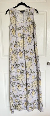 Maxi Vestido De Colección Años 90 Karen Kane Lino Sin Mangas GRANDE Boho Cottage Core Foto 1 de 4