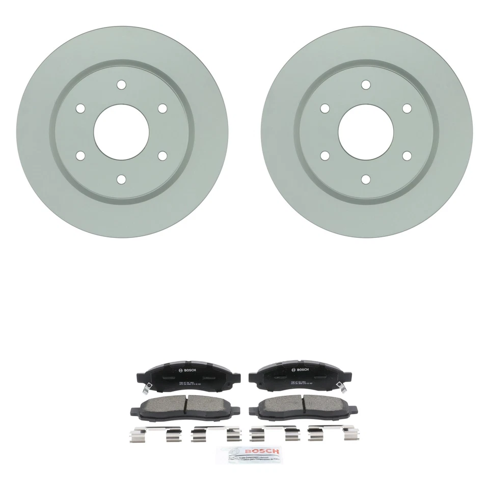 Kit de pastillas de freno de disco de cerámica rotores Quietcast delanteros Bosch para Nissan Titan 2006-07 Foto 1 de 1