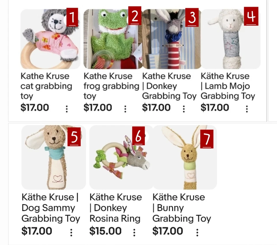 (marca alemana) Kathe Kruse: juguete Grabbingl para bebé Foto 1 de 1