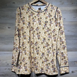 Kari Traa Fryd Langarm Baselayer Top Damen XL Vogel Blumenmuster Stretch - Bild 1 von 8