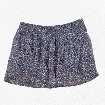 Minifalda American Eagle gris oscuro floral boho 2010 cintura elástica talla mediana Foto 1 de 4