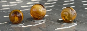 Antiguo Christensen Agate Co. CAC Escoria Mármol Ámbar Miel Increíble Patrón x3 - Imagen 1 de 3