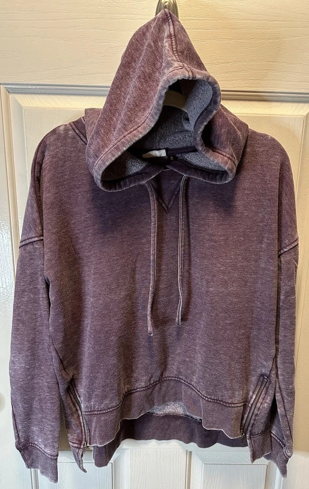 Sudadera con capucha para mujer SO desgastada, cremalleras laterales, púrpura, talla XL Foto 1 de 4