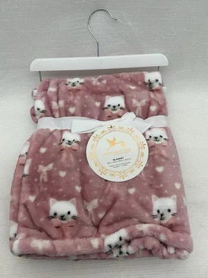 NOVO Cobertor de Bebê Adirondack Rosa Tema Gatinho Segurança Meninas Amorosas Lã NOVO - Imagem 1 de 4