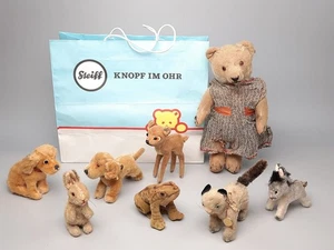 Vintage Antike STEIFF & Hermann Tiere Katze Teddybär Dackel Frosch Bambi ua. - Picture 1 of 24